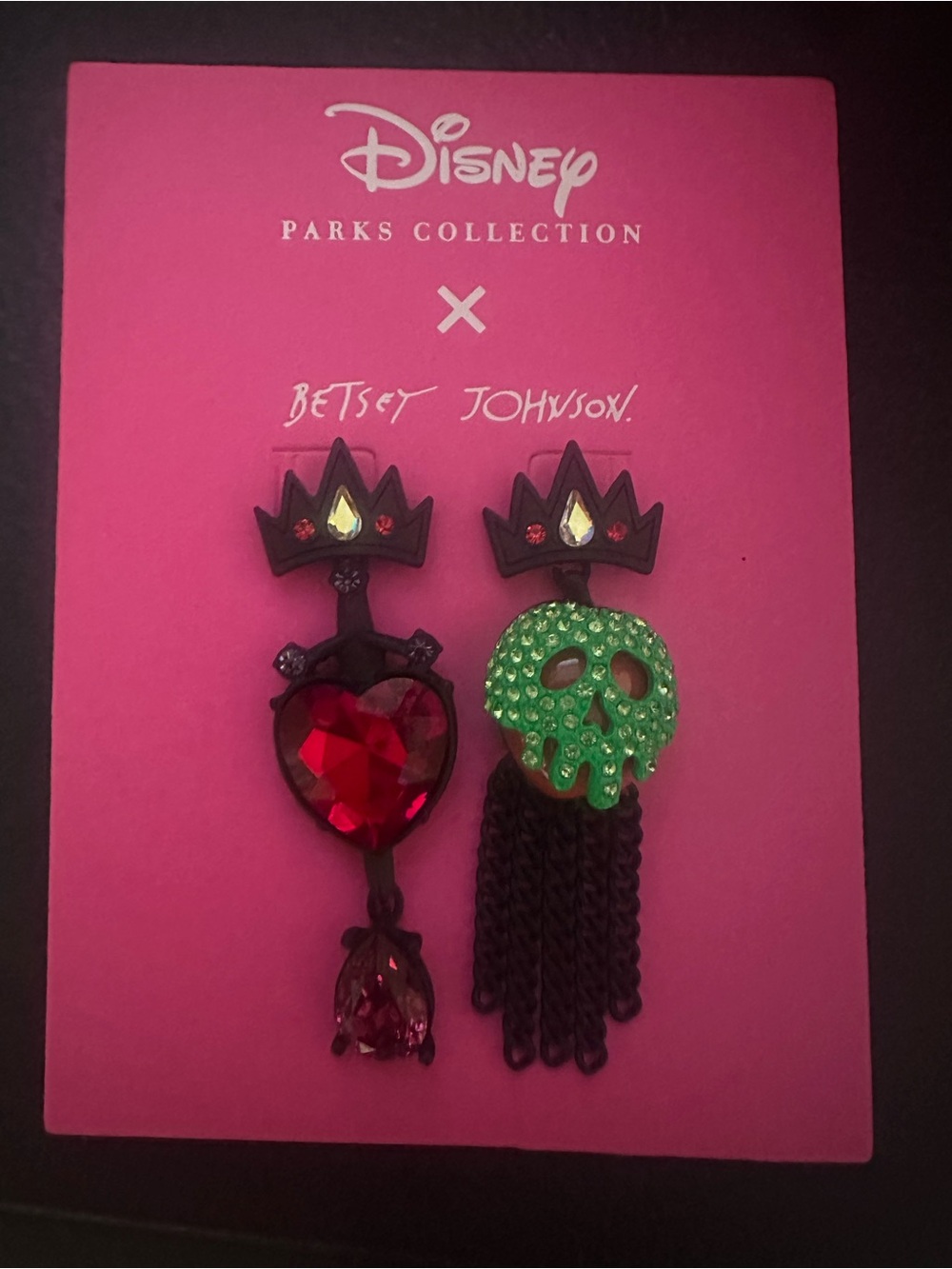 Betsey Johnson Evil Queen Dangle Earrings NWT